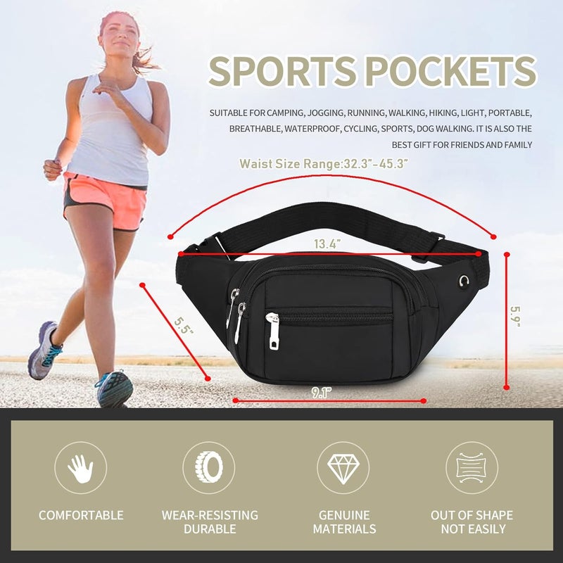 DAITET Crossbody Fanny Pack for Men&Women,Large Waist Bag & Hip Bum Bag with Adjustable Strap for Outdoors Workout Traveling Casual Running Hiking Cycling - Image 2